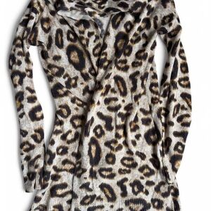 H&M Brown Leopard Print Knit Cardigan